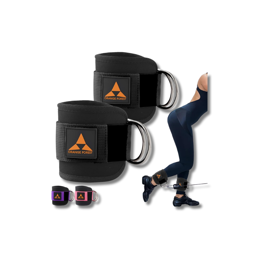 Ankle Straps for Cable Machines - Neoprene Padded Pair